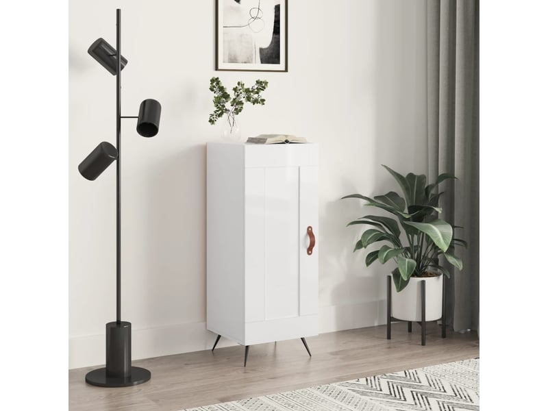  Buffet - bahut - meuble de rangement blanc brillant 34,5x34x90 cm bois d'ingénierie  - Conforama B