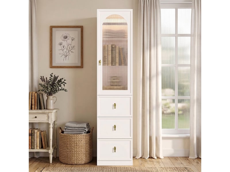  Armoire 2 portes avec miroir effet chêne 90x45x200 cm penderie 4 tiroirs  - Conforama C