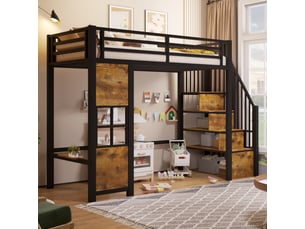 Lit mezzanine 90x200 cm <strong></strong>  <strong>evarich</strong> coloris noir