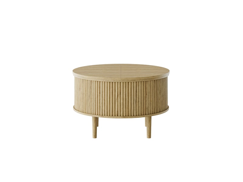  Table basse ronde 80x80x50 cm plateau relevable panneau de particules naturel  - Conforama A