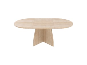 Table à manger extensible effet travertin 120/180x90 cm, 6-8 places, coins arrondis