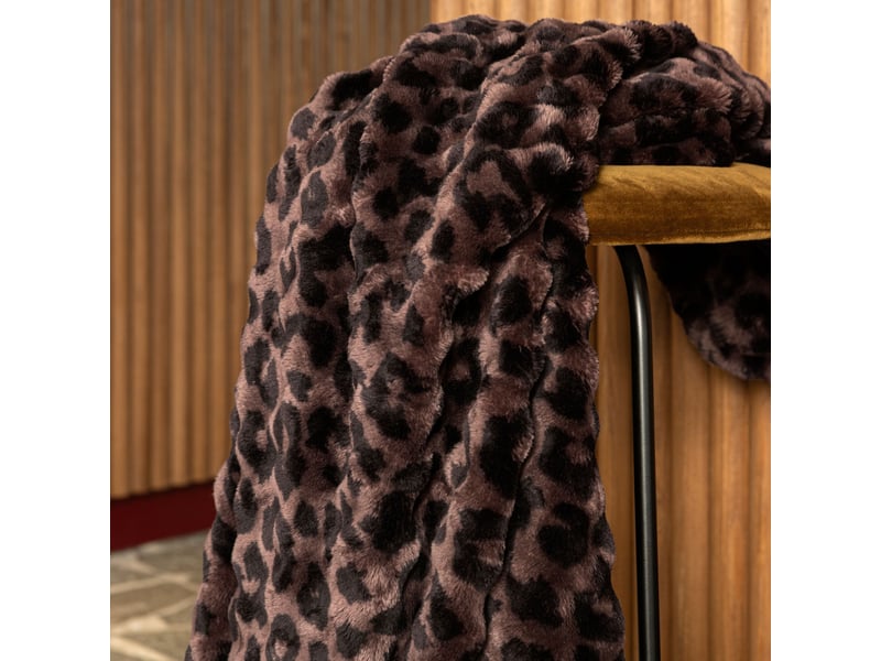  Plaid fourrure cocooning léopard 130x170 bubble  - Conforama B