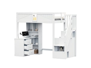 Lit mezzanine 90x200 cm STILVORA coloris blanc