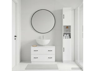 Ensemble de 2 meubles de salle de bain hoorn blanc brillant cf63174
