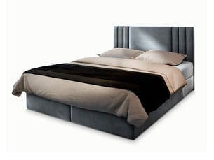 Lit avec rangement 140x200 cm <strong>MASSENO</strong>  <strong></strong> coloris gris