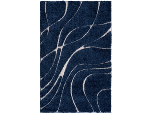 Tapis en polypropylène bleublanc, 122 x 183 cm