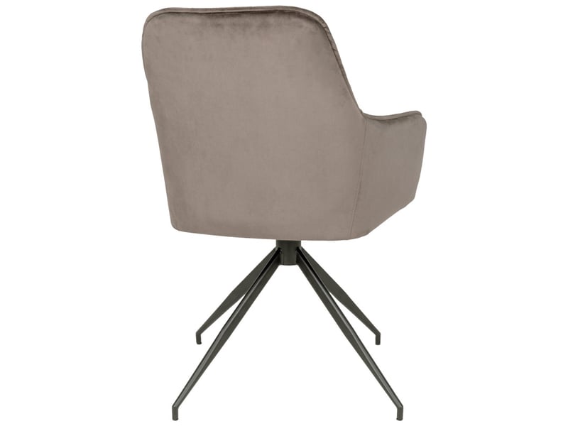 Chaise pivotante 360° en velours taupe  - Conforama C