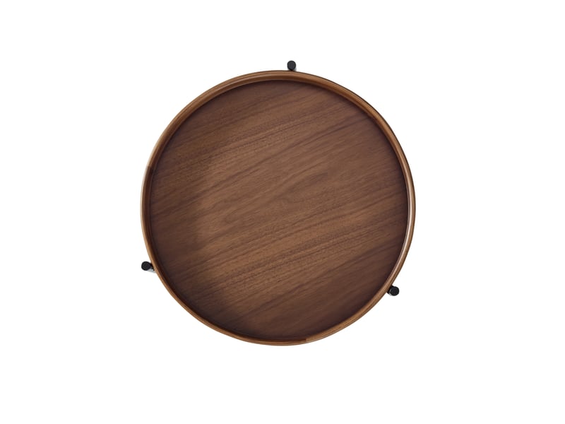  Table d'appoint ronde  44x44x48 cm coloris noyer, 2 plateaux  - Conforama E