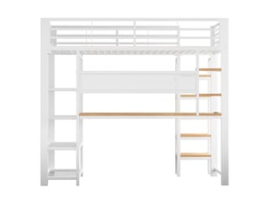 Lit mezzanine 90x200 cm SOGEU   coloris blanc