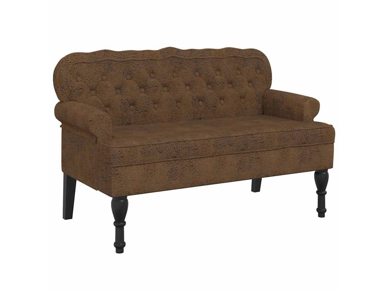  Canapé 2 places avec dossier marron 119,5x64,5x75 cm similicuir daim  - Conforama A