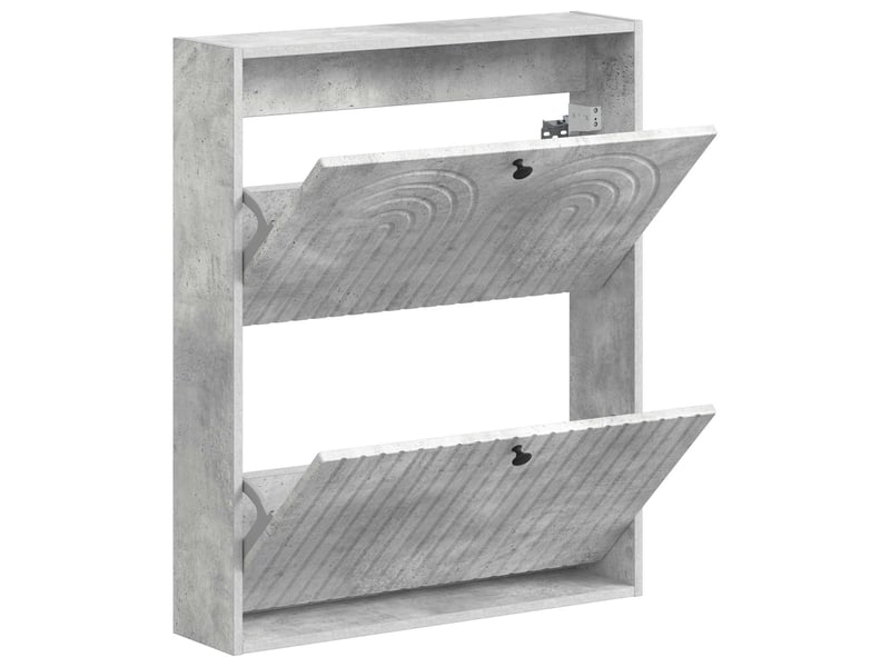 Meuble à chaussures mural, armoire à chaussures alkmaar 71x17x86 cm gris béton  - Conforama C