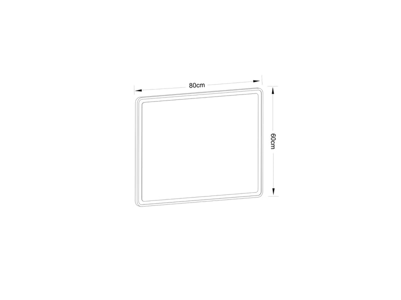  Miroir de salle de bains led 80x60 cm argenté, verre, éclairage réglable et fonction antibuée murale  - Conforama C