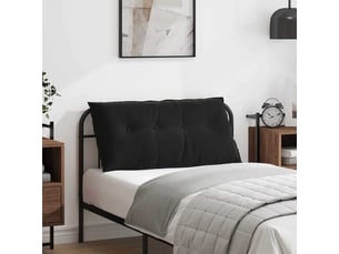 Coussin de dos, coussin de dossier noir 100 x 50 cm tissu en velours côtelé cf54819