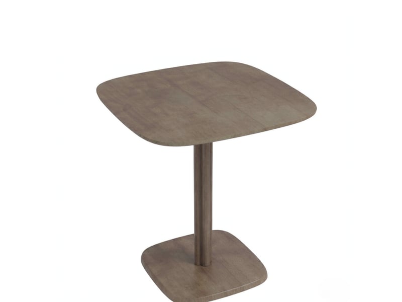  Table à manger carrée 70x70 cm – marron – 4 personnes, plateau épais de 2,5 cm, pied central stable  - Conforama A