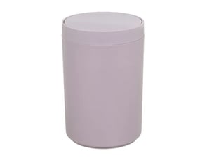 Poubelle ronde de salle de bain à couvercle basculant en polypropylène finition mate, capacité 5l,coloris mauve-gris - longueur 18 x profondeur 18 x hauteur 27 cm