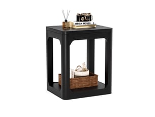 Table basse rectangulaire coloris noir MEUBLIV - 40 cmx50 cm
