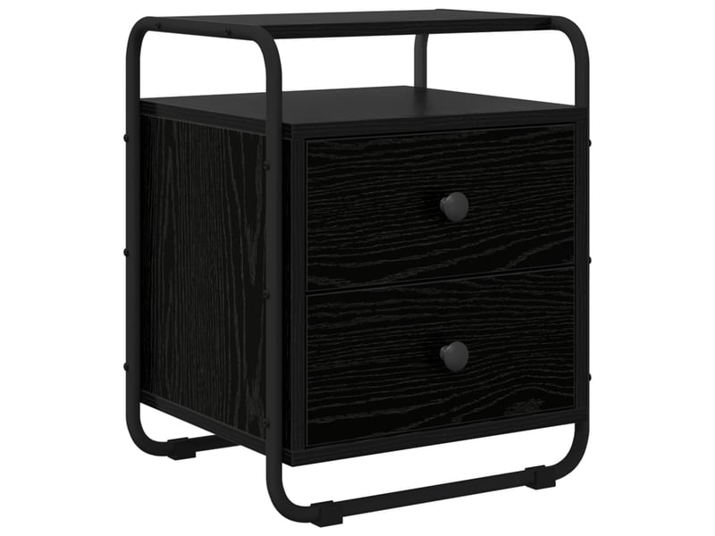  Table de chevet - cabinet de chevet - table de nuit 2 pc chêne noir bois d'ingénierie  - Conforama C