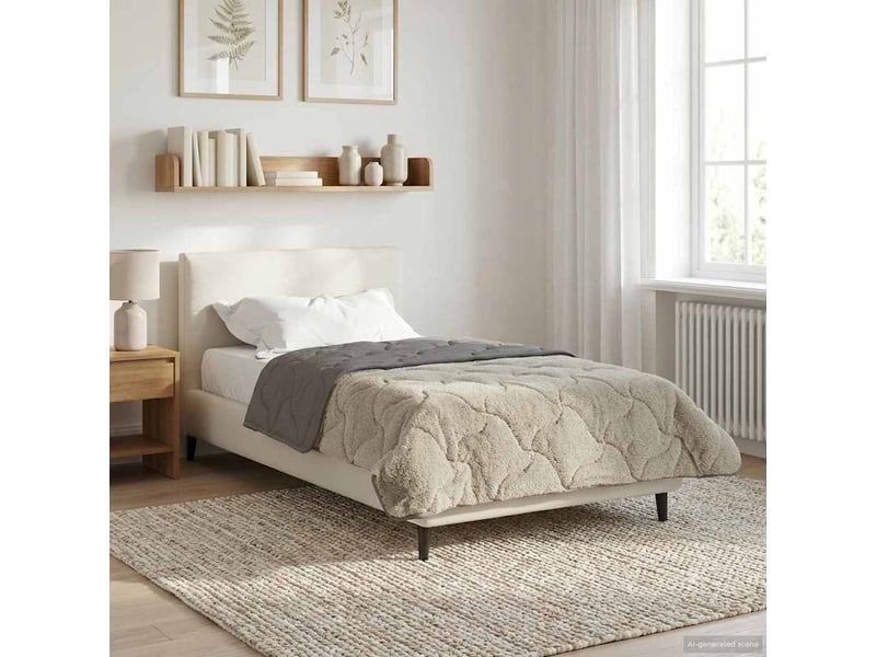  Couette - duvet d'été 155 x 220 cm été gris clair respirant  - Conforama D