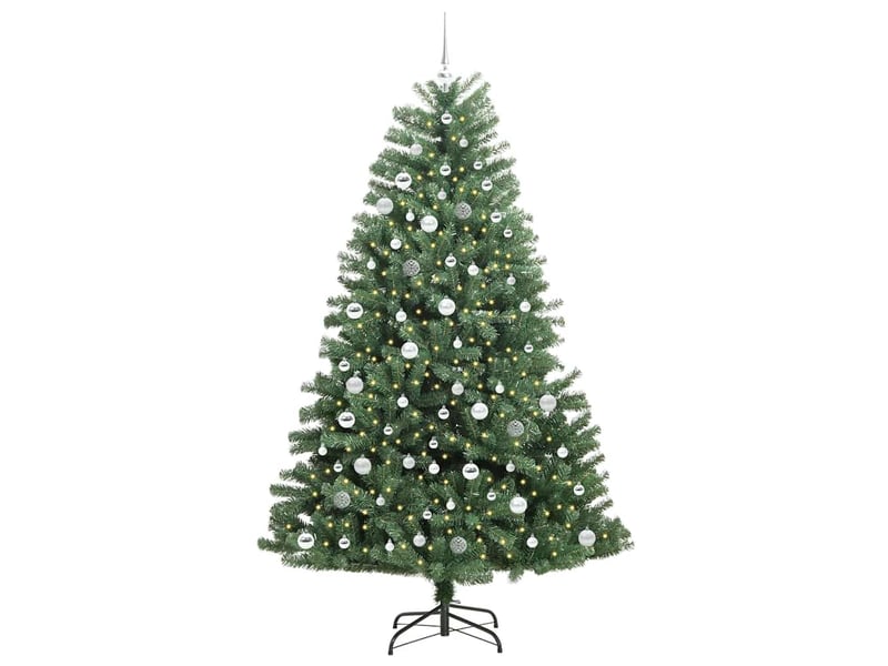  Sapin de noël, arbre de noël artificiel à branches articulées vert 210 cm cf61095  - Conforama C