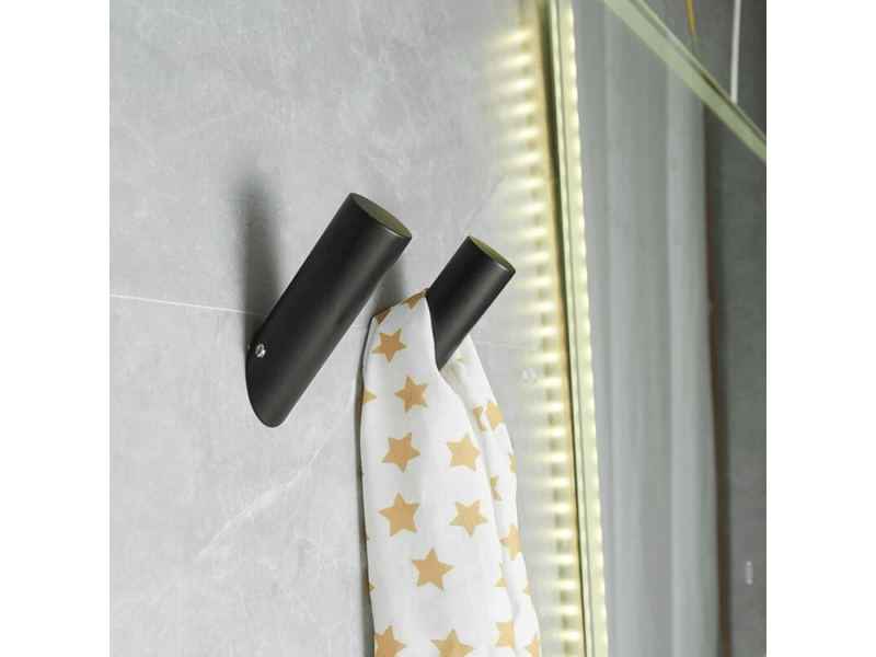  4 crochets muraux noirs résistants pour peignoirs, manteaux, salle de bain  - Conforama B
