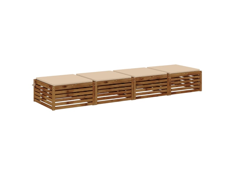  Lot de 4 coussins de siège, coussins d'assise soest 100 % polyester crème cf60369  - Conforama C