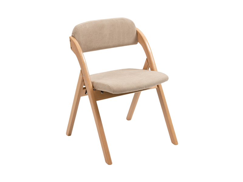  Lot de 2 chaises pliantes en bois, assise rembourrée kaki  - Conforama A