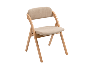 Lot de 2 chaises pliantes en bois, assise rembourrée kaki