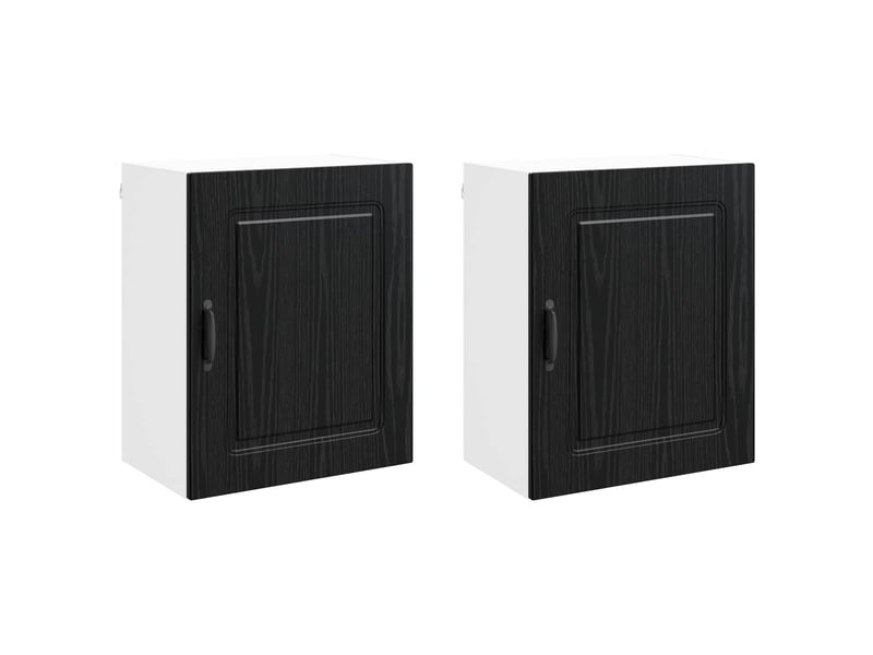 Meuble mural de cuisine | armoire de cuisine 2 pcs chêne noir - Conforama A