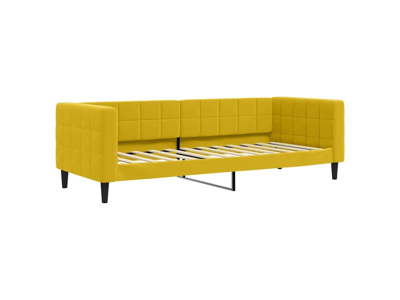  Lit simple- lit adulte -  lit de repos sans matelas jaune 80x200 cm velours  - Conforama A