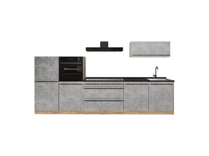 Vicco cuisine, bétonchêne doré, 340cm sans plan de travail
