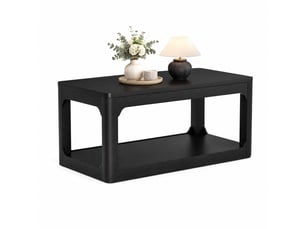 Table basse rectangulaire coloris noir <strong>CHICFURN</strong> <strong></strong> - 50 cmx100 cm