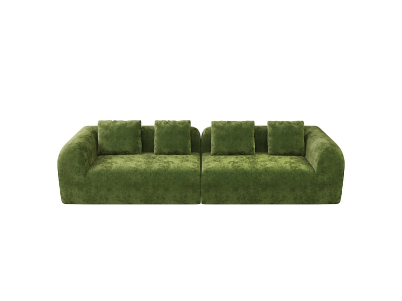 Canapé compressé modulable 3 places en chenille premium,aucun montage,mousse 32d haute résilience,canapé salon moderne vert,280x97x66cm 280x97x66CM - Conforama A