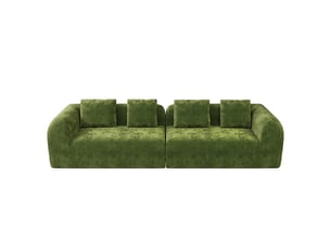 Canapé compressé modulable 3 places en chenille premium,aucun montage,mousse 32d haute résilience,canapé salon moderne vert,280x97x66cm