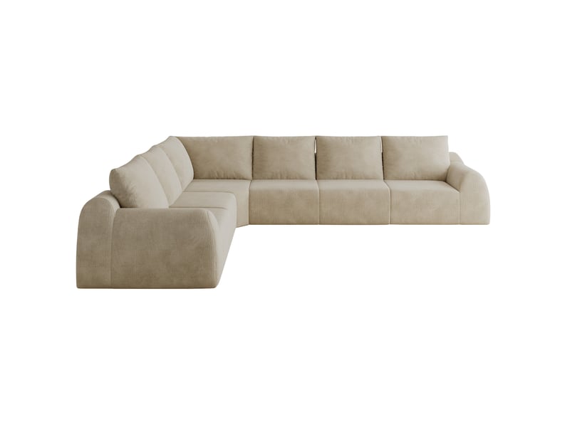  Canapé d'angle en chenille 6 places avec mousse haute élasticité et structure compressée, kaki  - Conforama A