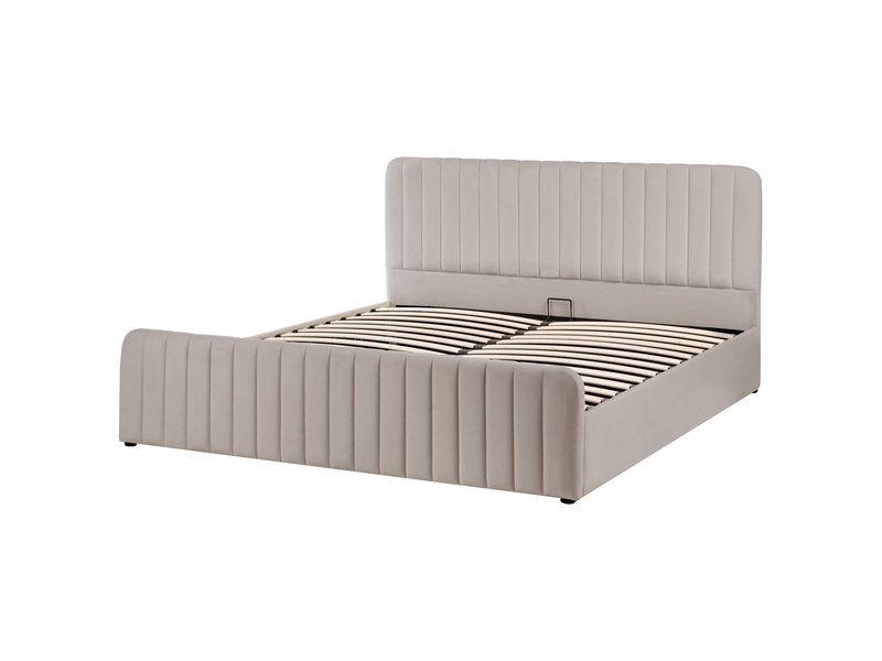 Lit ottoman lunan 180 x 200 cm taupe - Conforama D