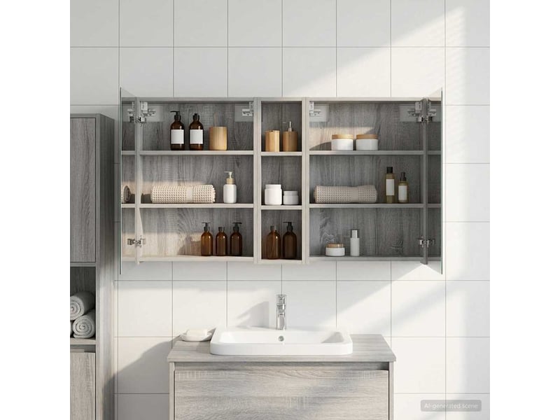 Ensemble de meubles de salle de bain 3 pcs 120x14.5x70 cm shl2059 - Conforama D