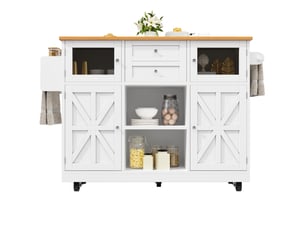 Desserte 4 portes 1 tiroir coloris blanc mdf