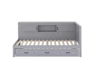 Lit banquette 90x200 cm <strong>ZOVIRA</strong>  <strong></strong> coloris gris