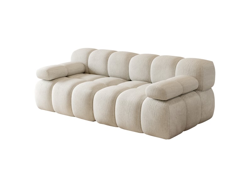 Canapé 2 places en tissu chenille 200 cm blanc evryae - Conforama A
