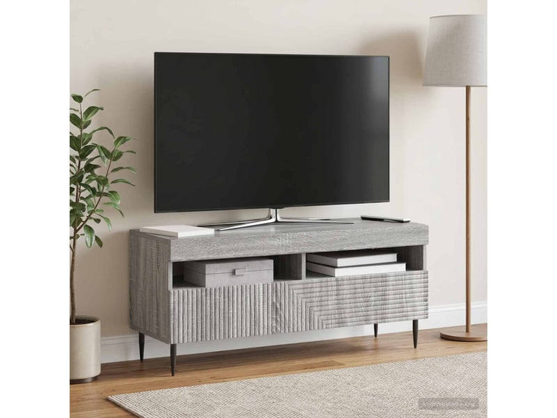  Meuble tv - banc tv - meuble de rangement led sonoma gris bois d'ingénierie  - Conforama B