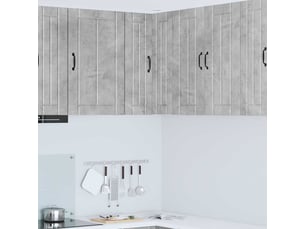 Meuble mural de cuisine, armoire d'angle cuisine lucca gris béton 57x57x80cm