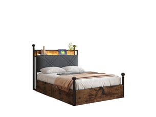 Lit baldaquin 90x190 cm <strong>OKWISH</strong>  <strong></strong> coloris bicolore
