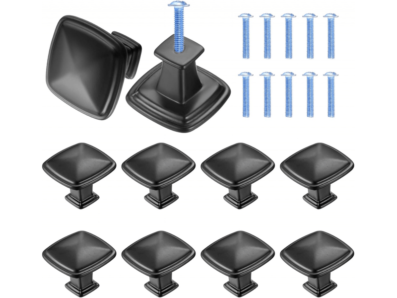 10 pièces de poignée noire pour placard de cuisine, poignée de porte de tiroir, bouton de porte de meubles de cuisine, poignées de meubles pour ri - Conforama A