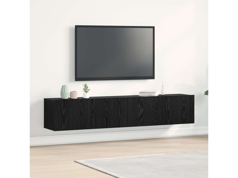 Meuble tv - banc tv - meuble de rangement 2 pcs chêne noir bois d'ingénierie  - Conforama B