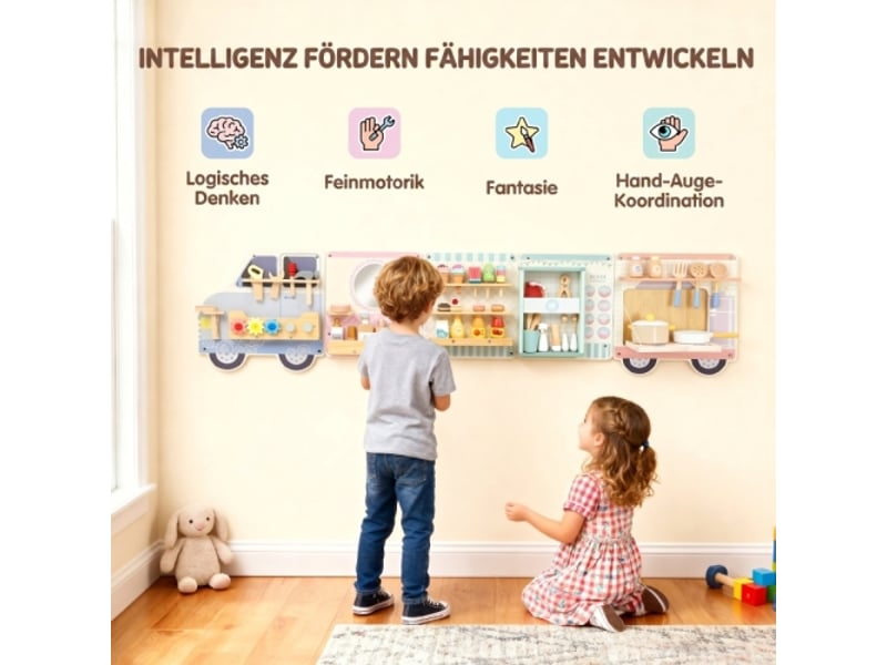 Tableau d’activités montessori camion, jouet sensoriel pour enfants dès 3 ans - Conforama B