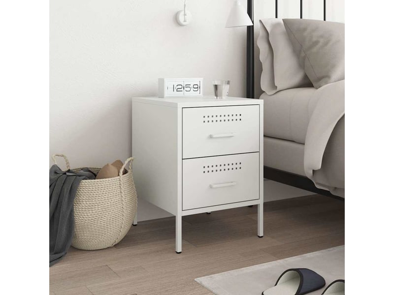  Table de chevet - cabinet de chevet - table de nuit blanc 36x39x50,5 cm acier  - Conforama B