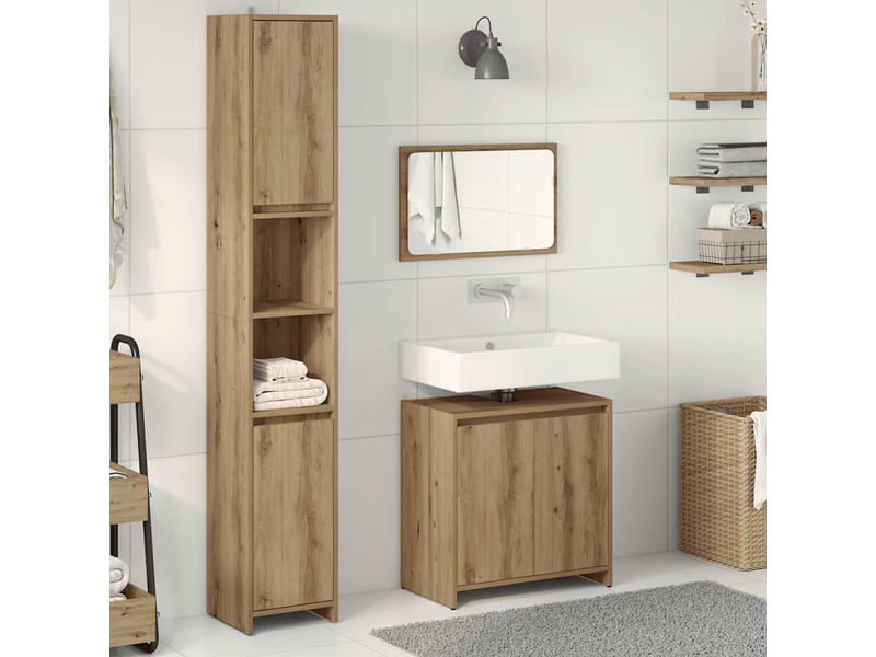Ensemble de meubles salle de bain 3 pcs bois d'ingénierie cf63947 - Conforama C