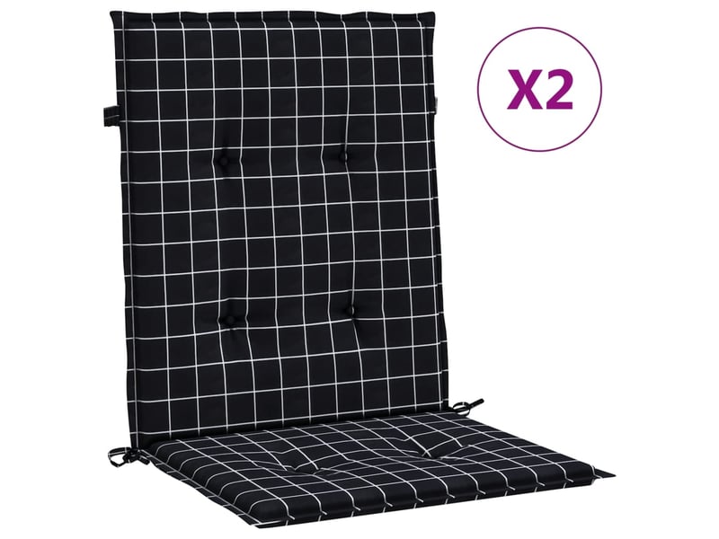  Lot de 2 coussins de dossier,  coussins de dos, tissu oxford noir et blanc cf59450  - Conforama A