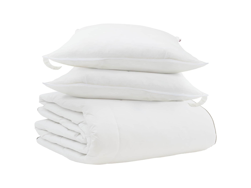  Duvet d'hiver avec oreiller 3 pièces - couette blanc plume de canard  - Conforama A