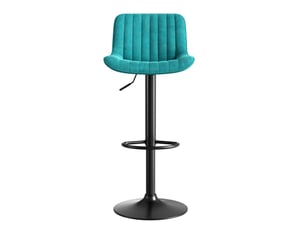 Lot de 4 tabourets de bar réglables 47 x 46 cm bleu en velours, pivotants à 360 degrés, style moderne